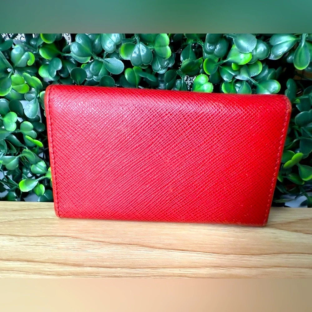 Prada Saffiano Leather Red Key Holder Wallet - Picture 3 of 10